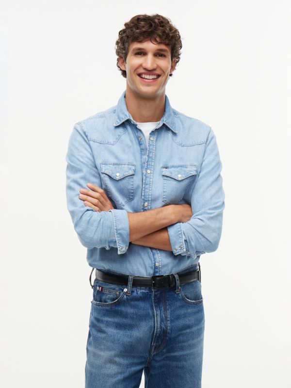 Regular Fit Western Denim Shirt — Denim