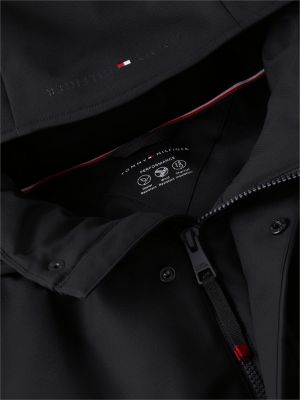 zwart performance tech gewatteerde parka met capuchon voor heren - tommy hilfiger