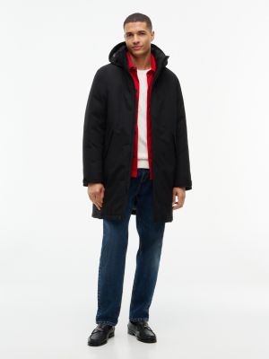 black performance tech gewatteerde parka met capuchon voor heren - tommy hilfiger