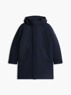 parka tech performance rembourrée à capuche bleu pour hommes tommy hilfiger