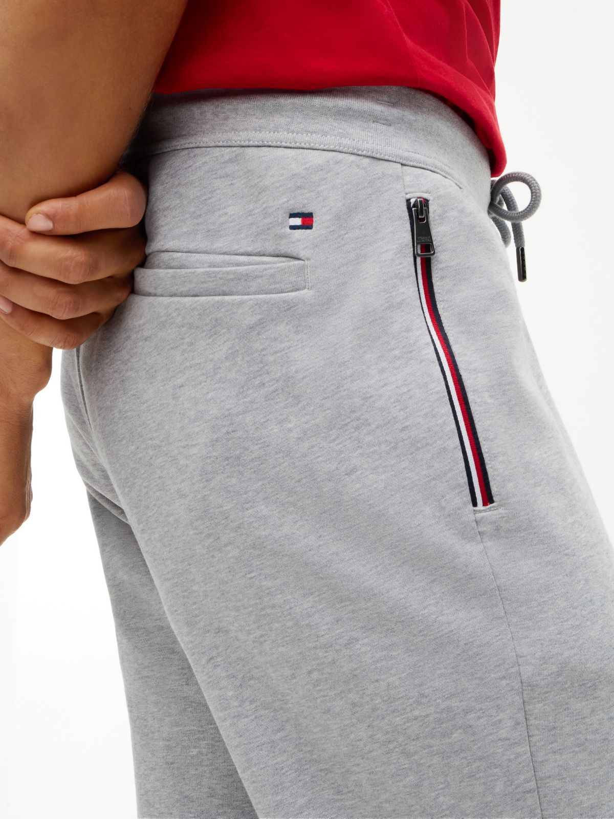 Global Stripe Pocket Terry Joggers — Grey
