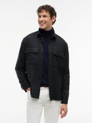 grey new york label regular flanellen overshirt voor heren - tommy hilfiger