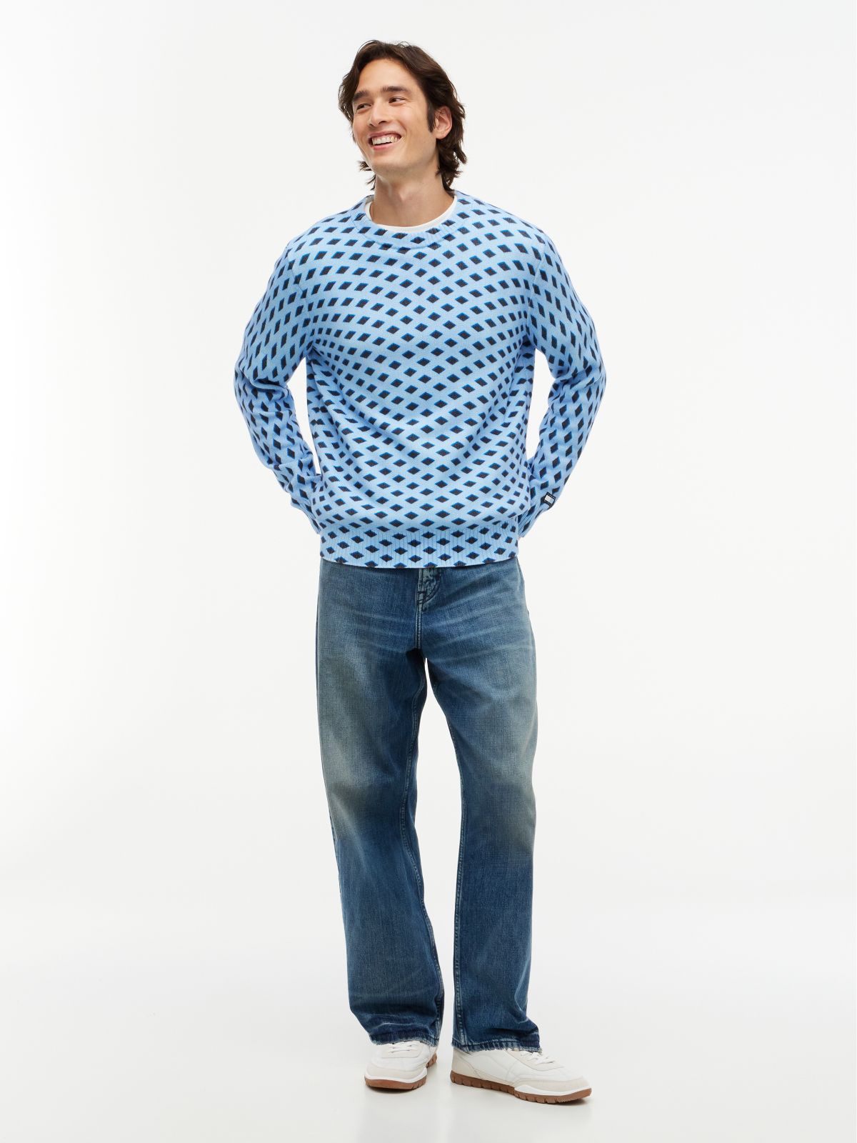 Tommy Hilfiger x FRGMT Diamond Check Jumper — Blue