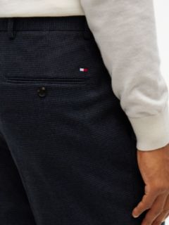 New York Label Pattern Tapered Trousers — Blue 3