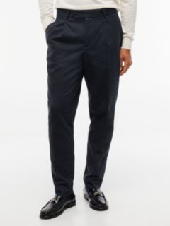 New York Label Pattern Tapered Trousers — Blue 1