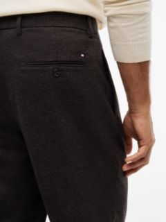 New York Label Pattern Tapered Trousers — Brown 3