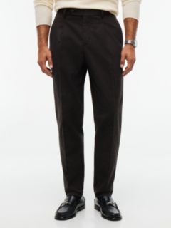 New York Label Pattern Tapered Trousers — Brown 1