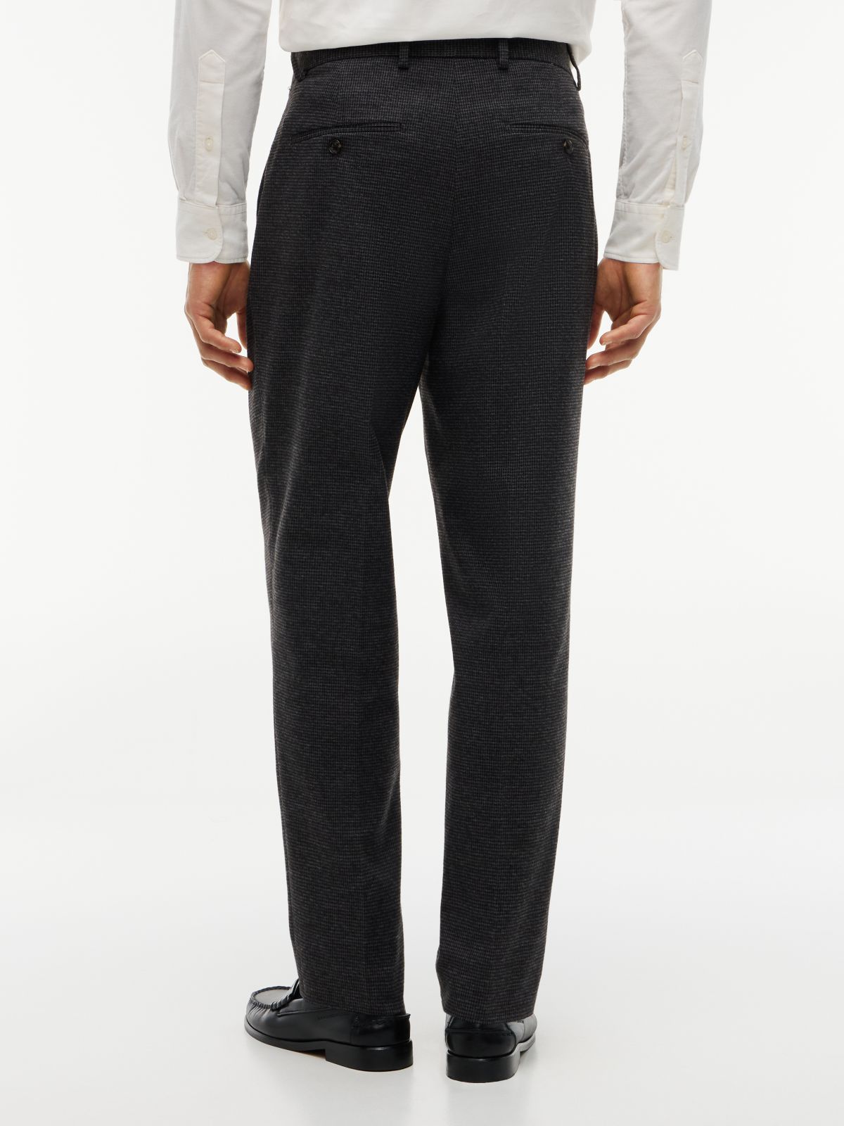 New York Label Pattern Tapered Trousers — Grey