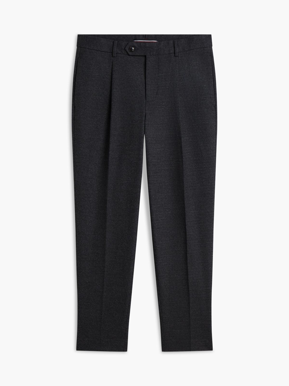 New York Label Pattern Tapered Trousers — Grey