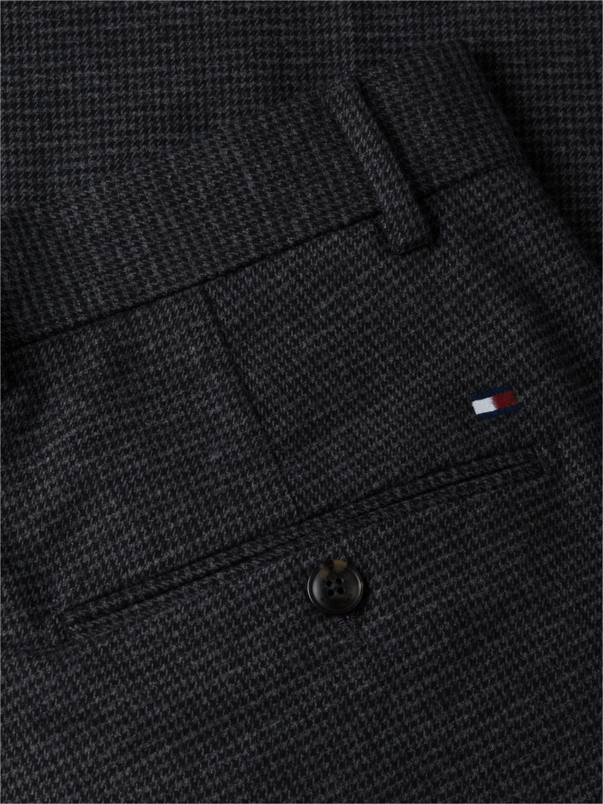 New York Label Pattern Tapered Trousers — Grey