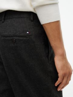 New York Label Brushed Tapered Trousers — Black 3