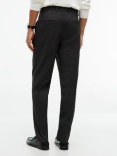 New York Label Brushed Tapered Trousers — Black 4