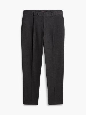 black new york label tapered geborstelde broek voor heren - tommy hilfiger