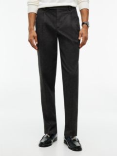 New York Label Brushed Tapered Trousers — Black 1