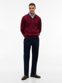 New York Label Brushed Tapered Trousers — Blue 2