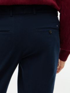 New York Label Brushed Tapered Trousers — Blue 3