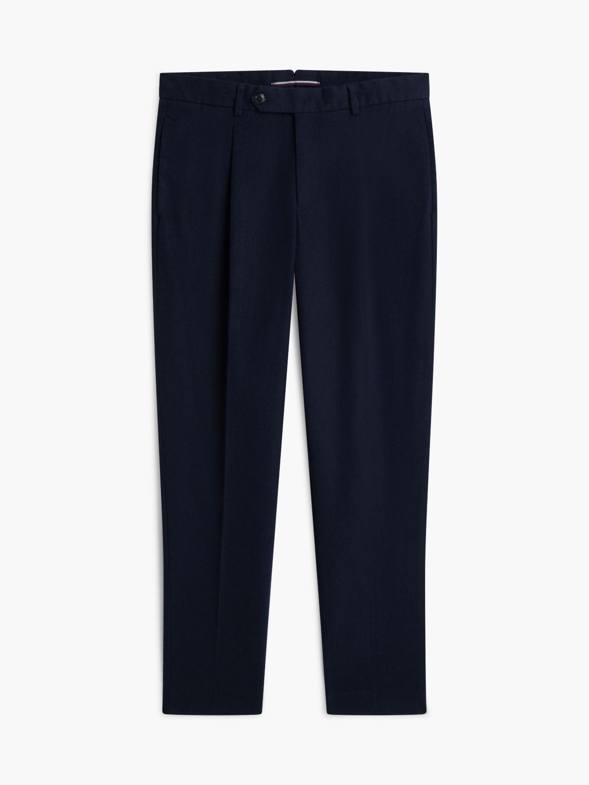 New York Label Brushed Tapered Trousers — Blue