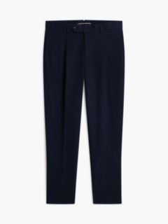 New York Label Brushed Tapered Trousers — Blue 5