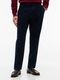New York Label Brushed Tapered Trousers — Blue 1