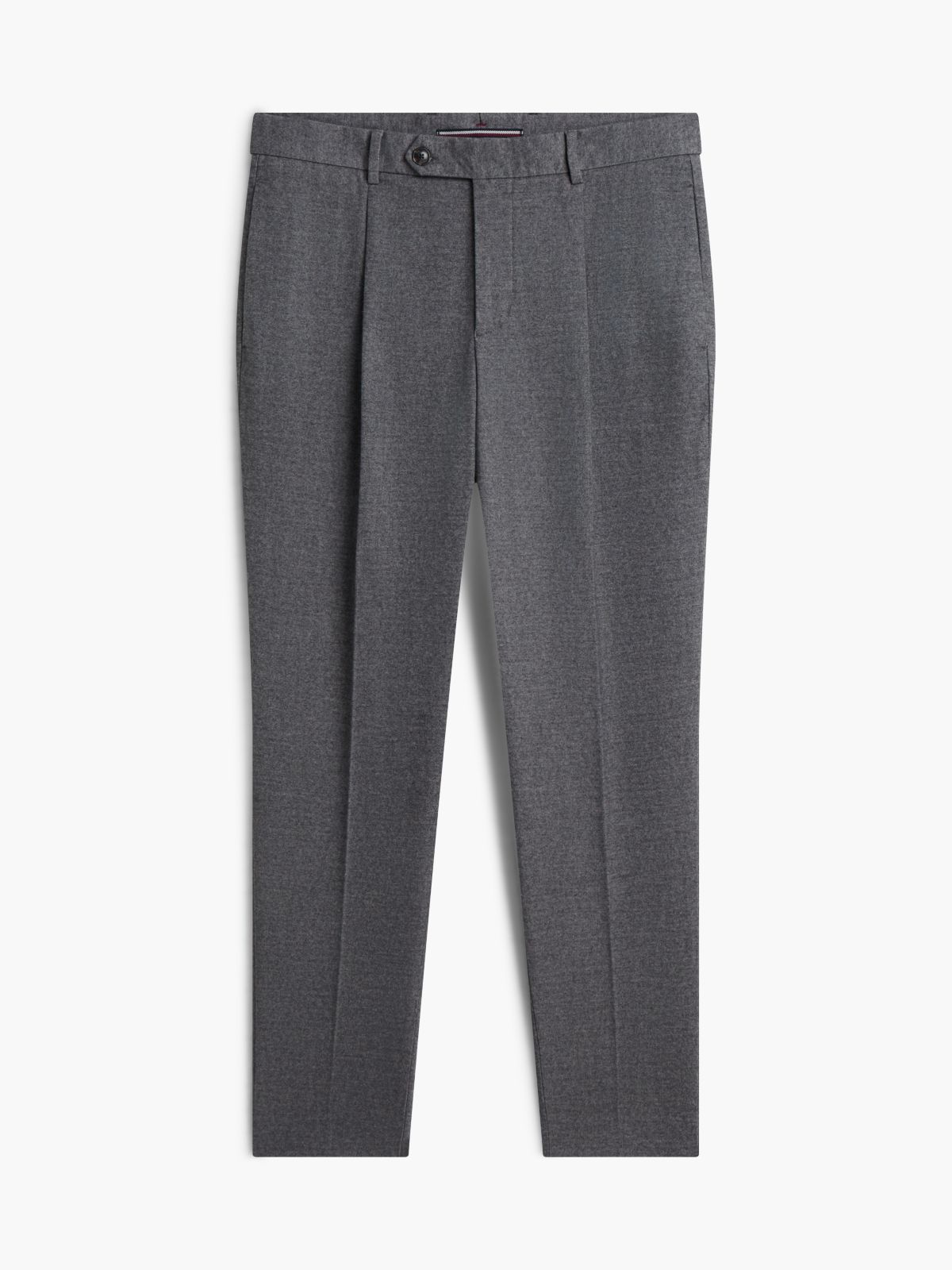 New York Label Brushed Tapered Trousers — Grey