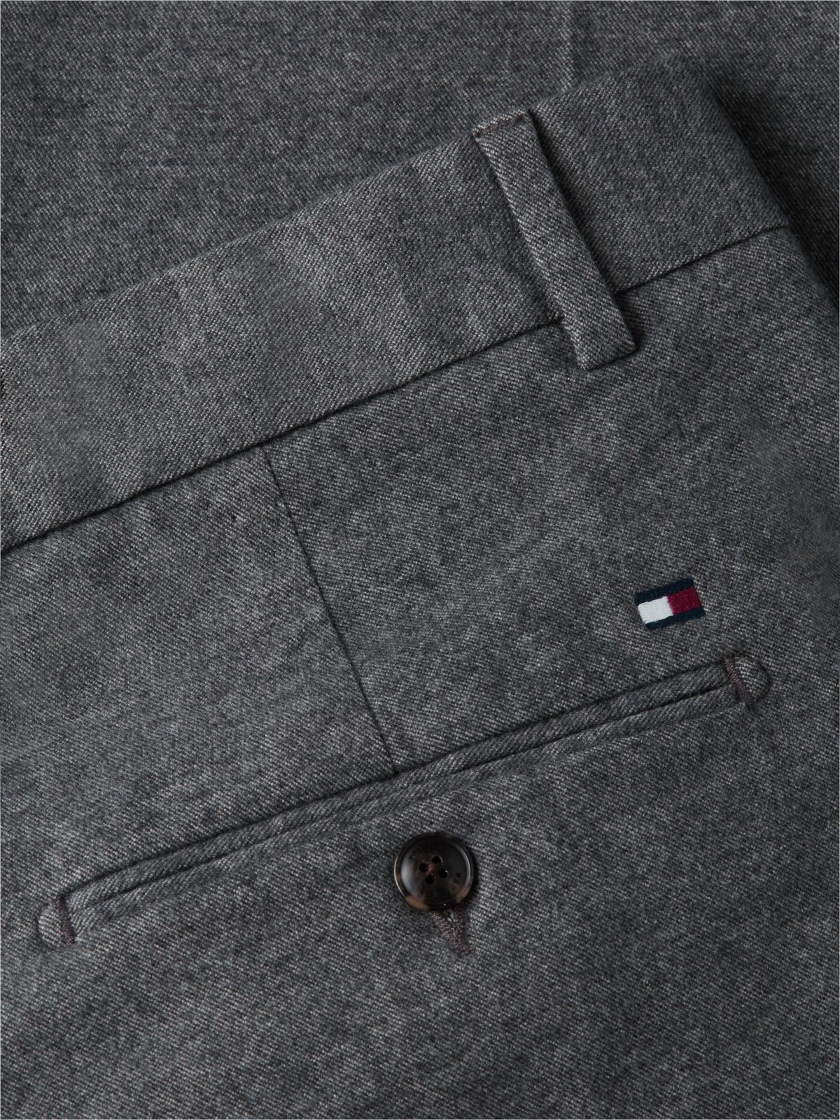 New York Label Brushed Tapered Trousers — Grey