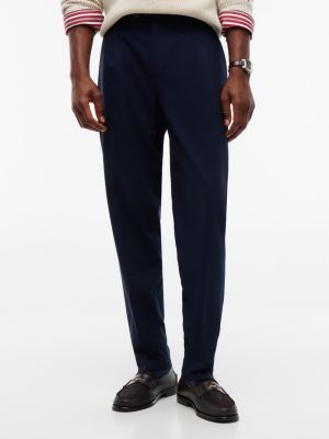 blue new york label tapered broek van wolmix voor heren - tommy hilfiger