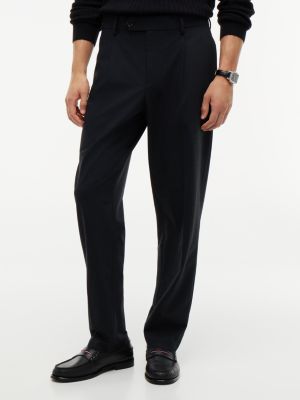 pantalon fuselé new york label en laine mélangée grey pour hommes tommy hilfiger