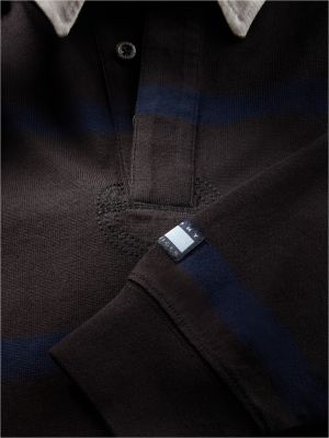 black fragment stripe rugby for men tommy hilfiger