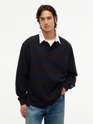 black fragment stripe rugby for men tommy hilfiger