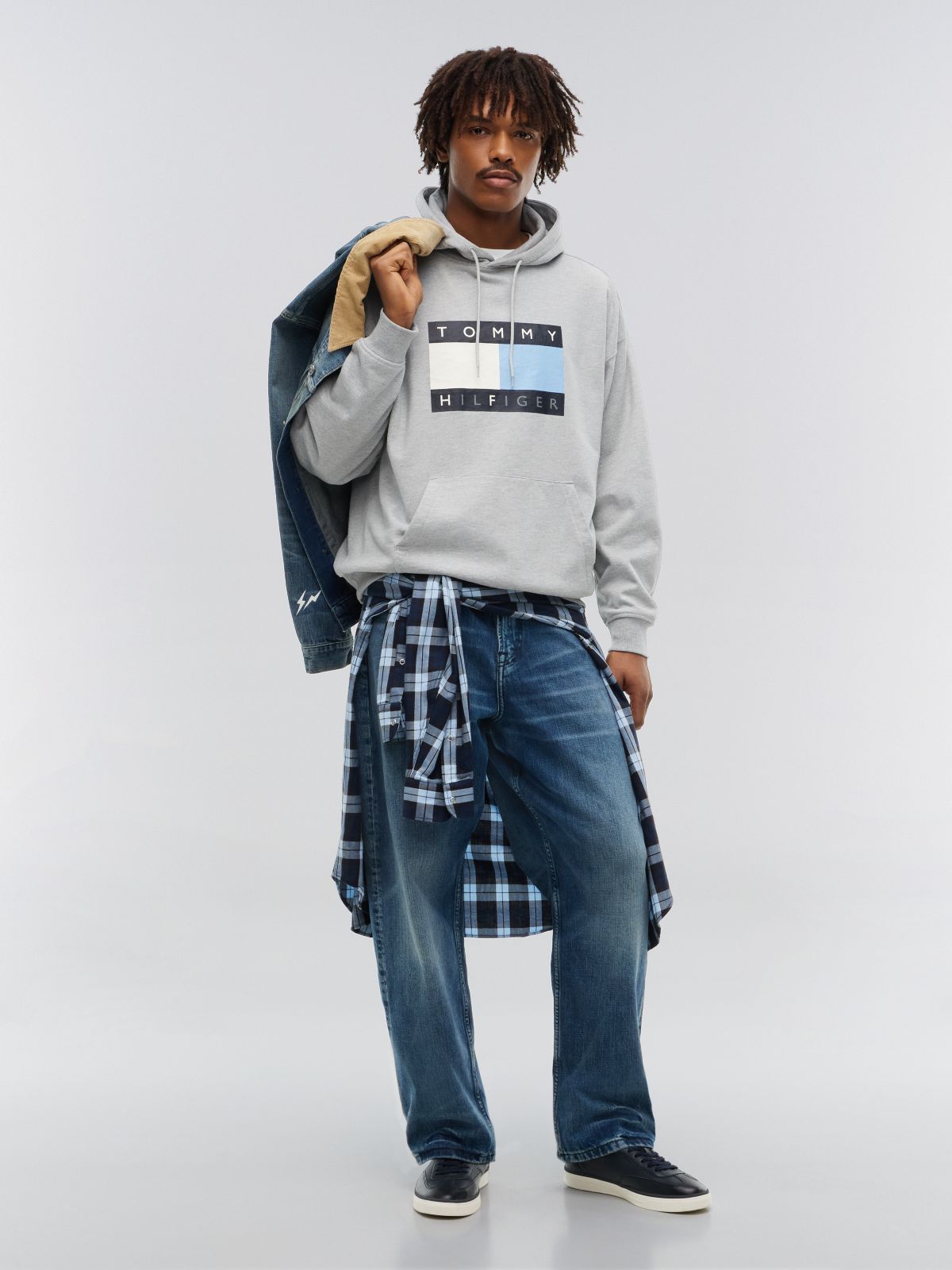Tommy Hilfiger x FRGMT Relaxed Drawstring Hoody — Grey