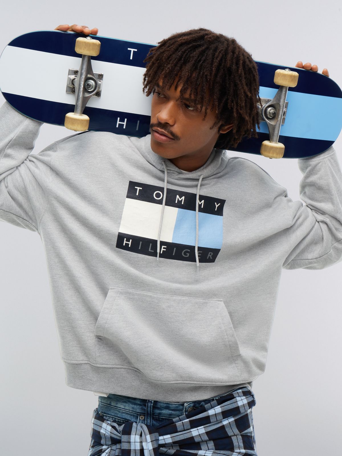 Tommy Hilfiger x FRGMT Relaxed Drawstring Hoody — Grey