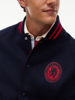 Crest Wool Blend Varsity Jacket — Blue 3