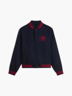 Crest Wool Blend Varsity Jacket — Blue 5
