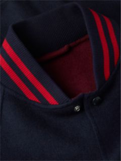 Crest Wool Blend Varsity Jacket — Blue 6