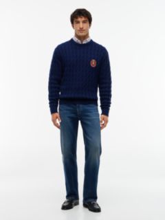 Crest Appliqué Wool Blend Jumper — Blue 2