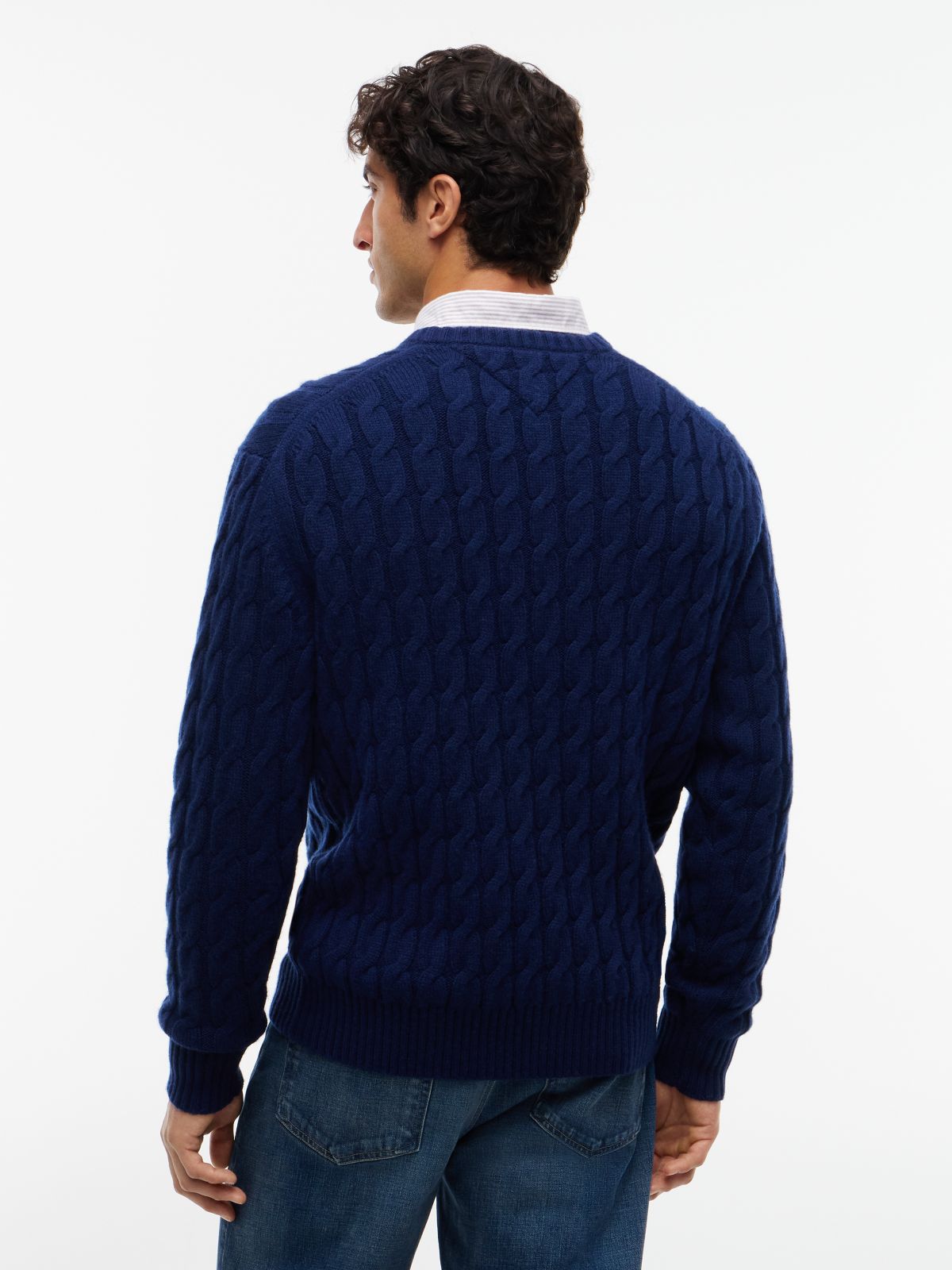 Crest Appliqué Wool Blend Jumper — Blue