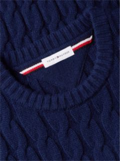 Crest Appliqué Wool Blend Jumper — Blue 6