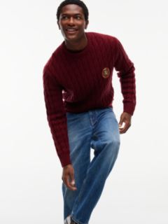 Crest Appliqué Wool Blend Jumper — Purple 3