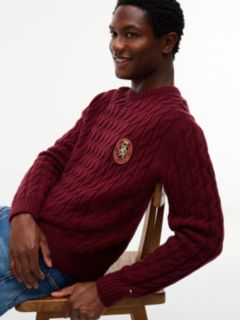 Crest Appliqué Wool Blend Jumper — Purple 4