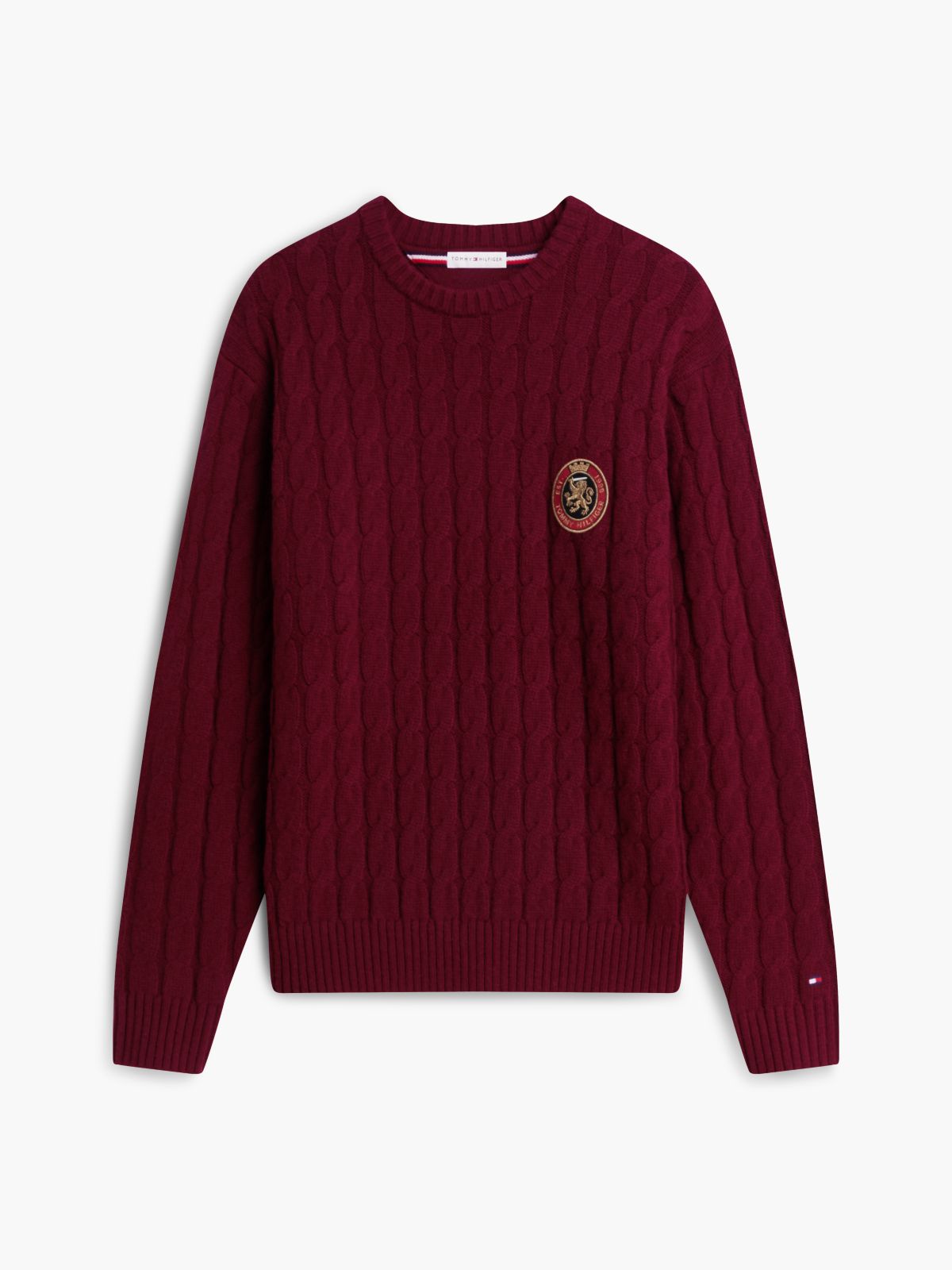 Crest Appliqué Wool Blend Jumper — Purple