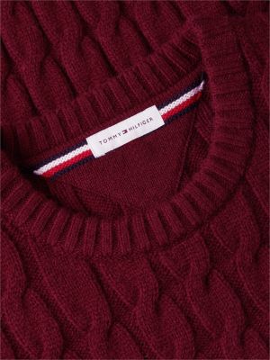 purple crest appliqué wool blend jumper for men tommy hilfiger