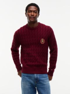 Crest Appliqué Wool Blend Jumper — Purple 1
