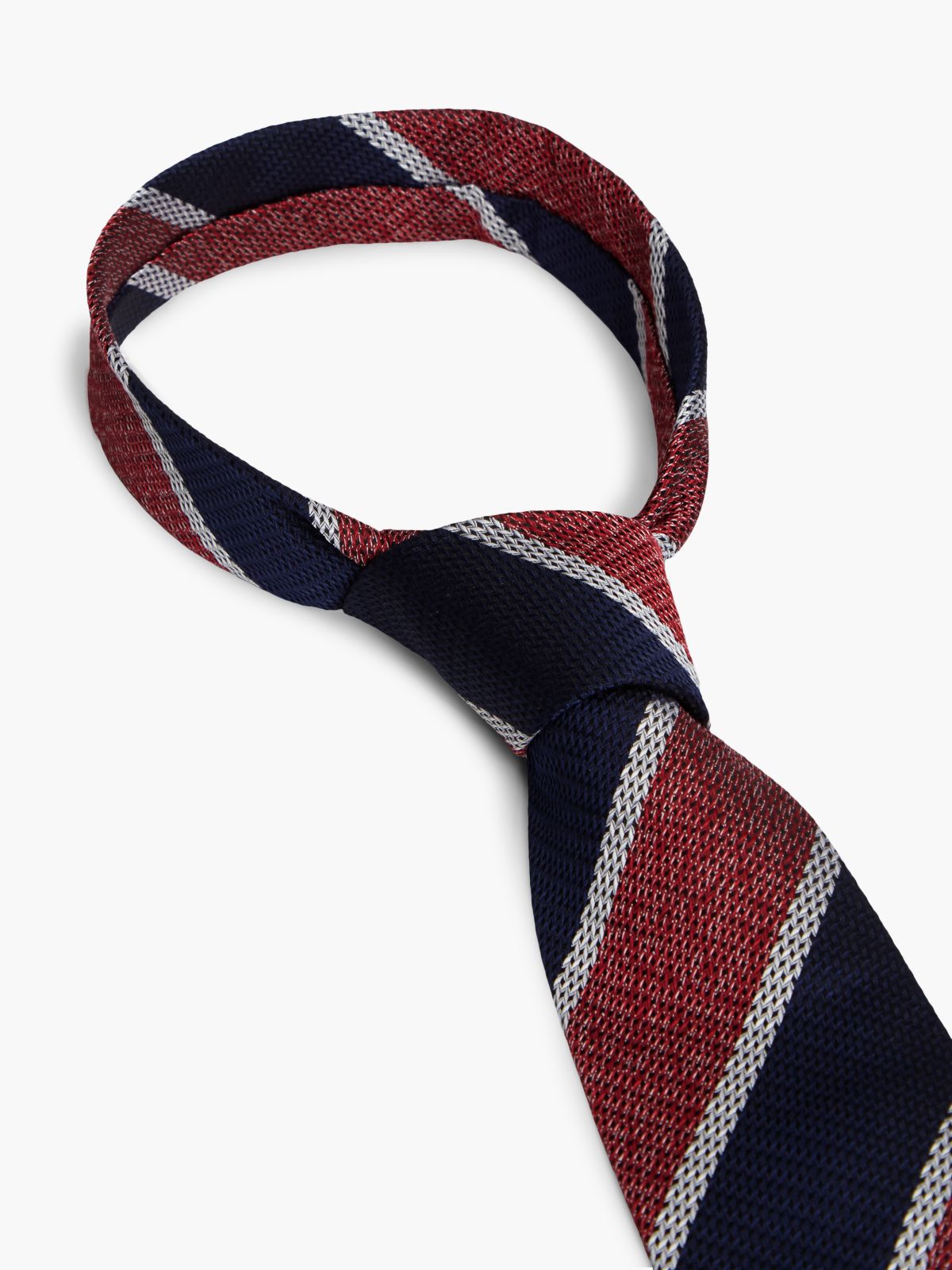 New York Label Pure Silk Stripe Tie — Blue
