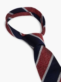 New York Label Pure Silk Stripe Tie — Blue 3