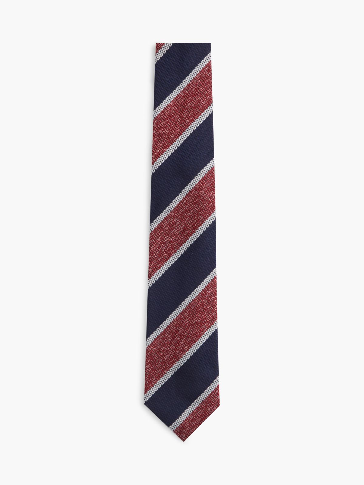 New York Label Pure Silk Stripe Tie — Blue