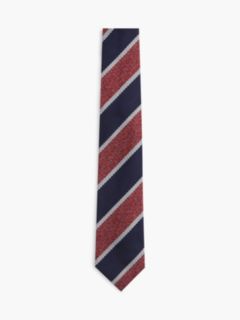 New York Label Pure Silk Stripe Tie — Blue 1