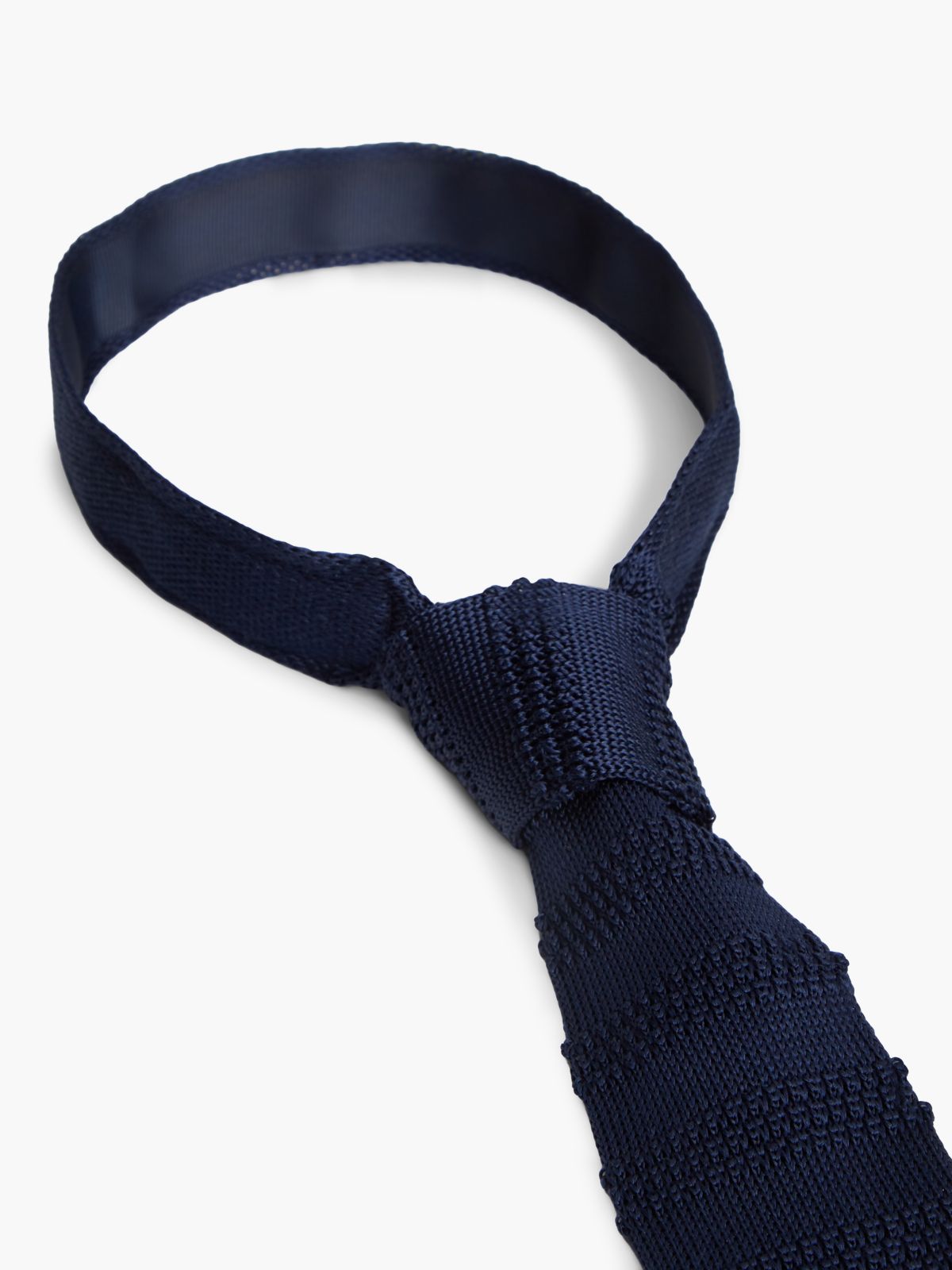 New York Label Pure Silk Knit Tie — Blue