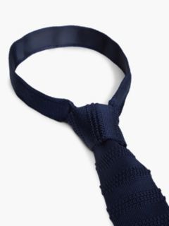 New York Label Pure Silk Knit Tie — Blue 3