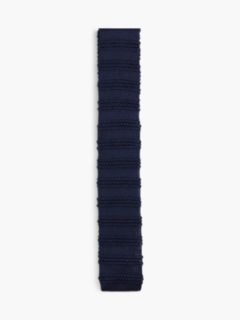 New York Label Pure Silk Knit Tie — Blue 1