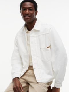 Washed Denim Trucker Jacket — White 3